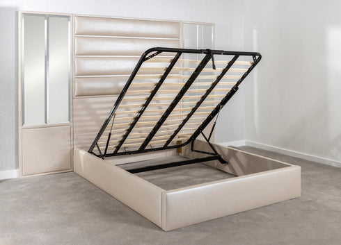 Upholstered Mirror Bed